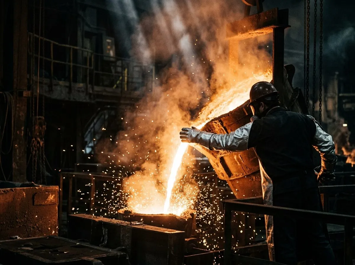 Aluminizované rukavice u odlévání roztaveného kovu